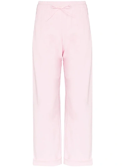 Shop Y-3 Drawstring Cropped Track Pants In Pink