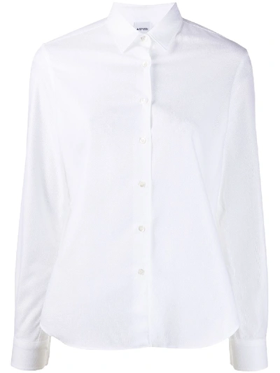 Shop Aspesi Long-sleeved Buttoned Shirt In White