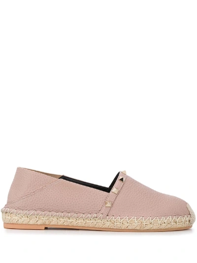 Shop Valentino Rockstud Double Espadrilles In Pink