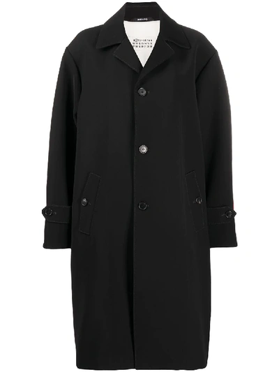 Shop Maison Margiela Oversize Single Breasted Coat In Black