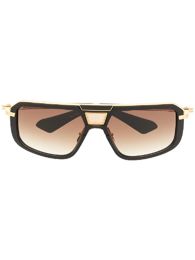 Shop Dita Eyewear Two-tone Square-frame Sunglasses In Black
