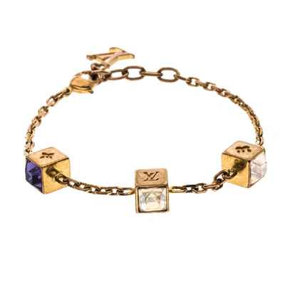 Louis Vuitton Vintage Blue Crystal & Goldtone Gamble Bracelet, Best Price  and Reviews