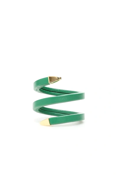 Shop Bottega Veneta Spiral Bracelet In Green