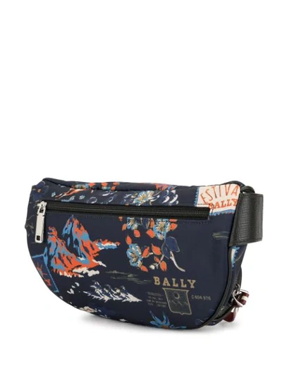 Shop Bally Tropical Print Belt Bag In Blue