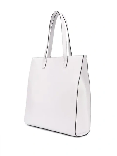 Shop Versace Safety Pin Tote Bag In White