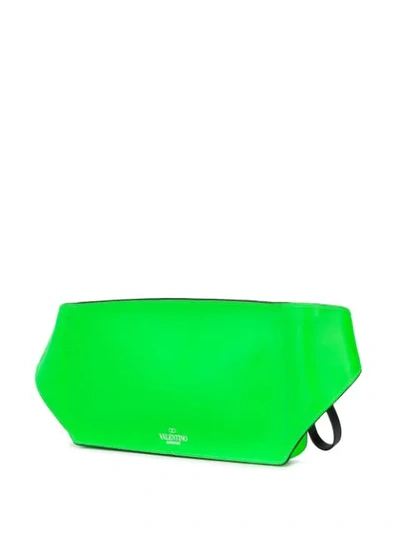 Shop Valentino Vltn Fluorescent Leather Belt Bag In Green