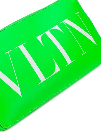 Shop Valentino Vltn Fluorescent Leather Belt Bag In Green