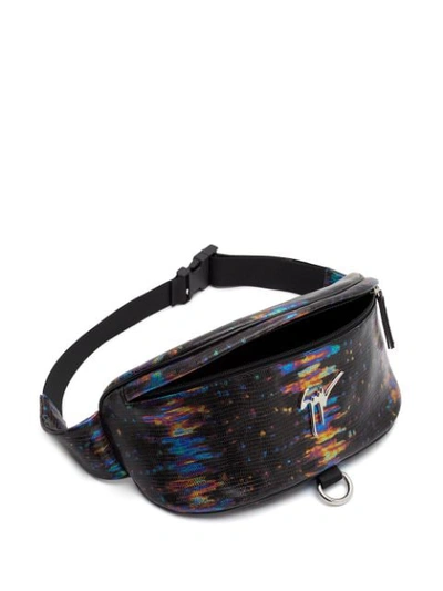 Shop Giuseppe Zanotti Mirto Tejus-print Belt Bag In Black