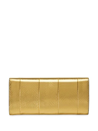 Shop Gucci Broadway Double G Clutch In Gold