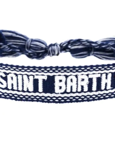 Shop Mc2 Saint Barth Saint Barth Embroidered Bracelet In Blue