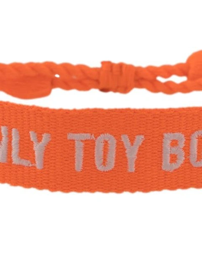 Shop Mc2 Saint Barth Only Toy Boy Embroidered Bracelet In Orange