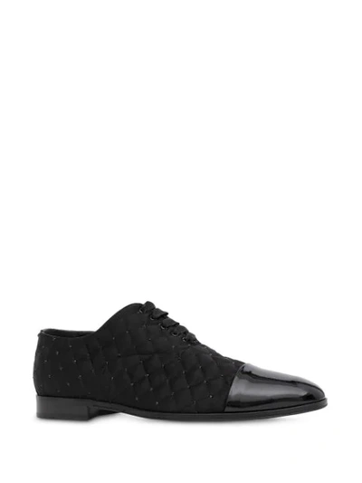 Shop Burberry Embellished Quilted Derby Shoes In Black