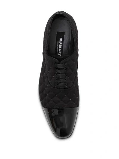 Shop Burberry Embellished Quilted Derby Shoes In Black