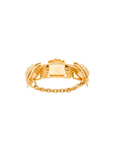 Shop Gucci Lion Head Bracelet In Gold