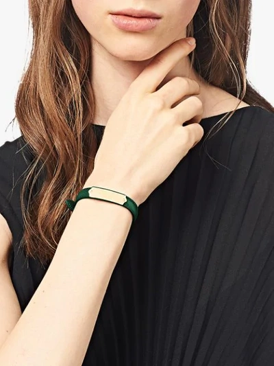 Shop Prada Logo Plaque Bracelet In Green