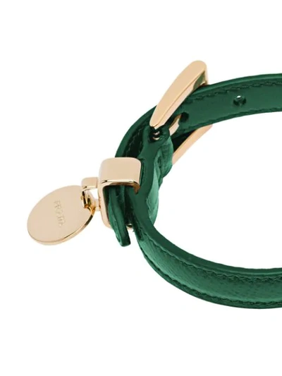 Shop Prada Logo Plaque Bracelet In Green
