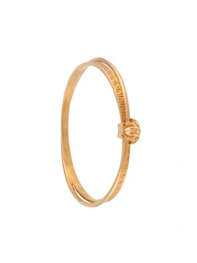 Shop Versace Greca Medusa Head Bracelet In Gold