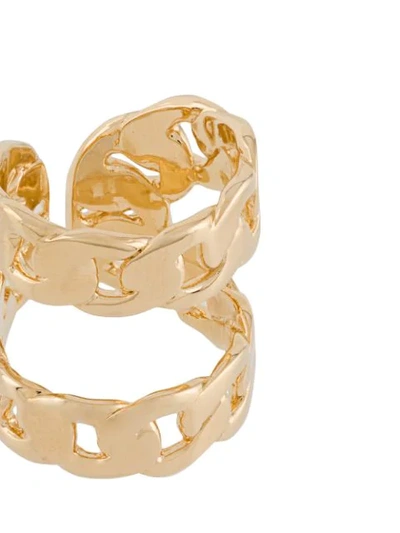 Shop Maison Margiela Double Chain-link Cuff Ring In Gold