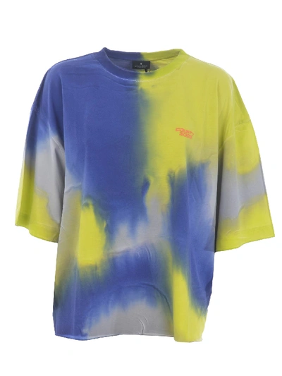 Shop Marcelo Burlon County Of Milan T-shirt  County 3000 Tie&dye Over In Cotone In Blu/lime