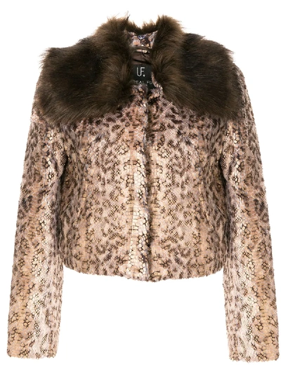 Shop Unreal Fur Serpentina Snakeskin-pattern Jacket In Brown