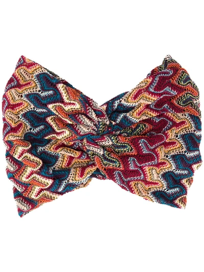 Shop Mc2 Saint Barth Knit Pattern Headband In Red