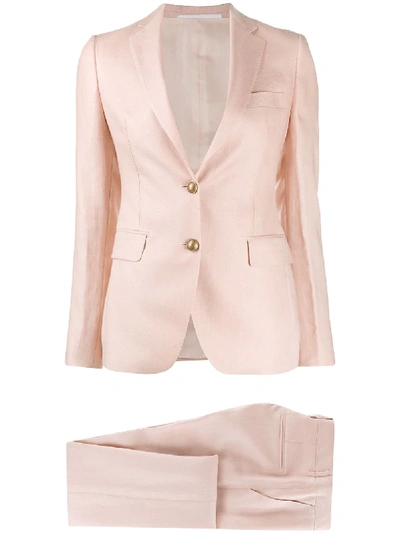 Shop Tagliatore Three Piece Trouser Suit In 粉色