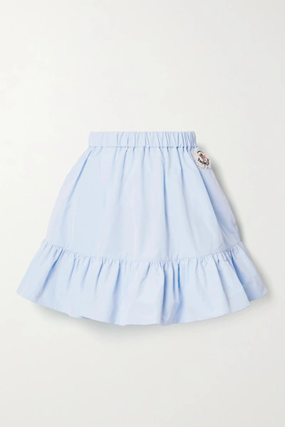 Shop Moncler Genius + 4 Simone Rocha Ruffled Shell Mini Skirt In Light Blue
