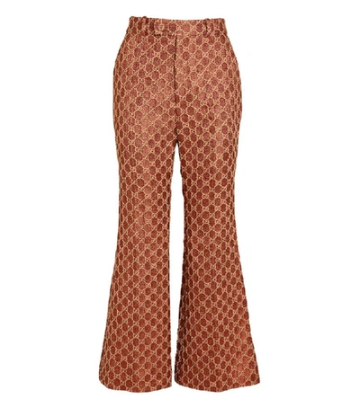 Shop Gucci Gg Supreme Flared Trousers