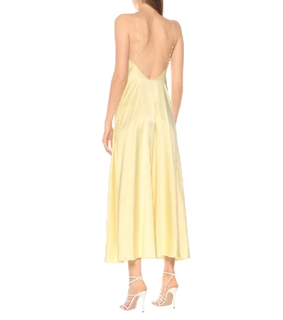 Shop Oseree Satin Maxi Dress In Yellow