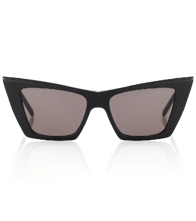Saint Laurent Pointed Cat-eye Acetate Sunglasses In Black