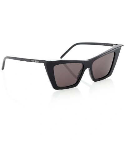 Saint Laurent Pointed Cat-eye Acetate Sunglasses In Black