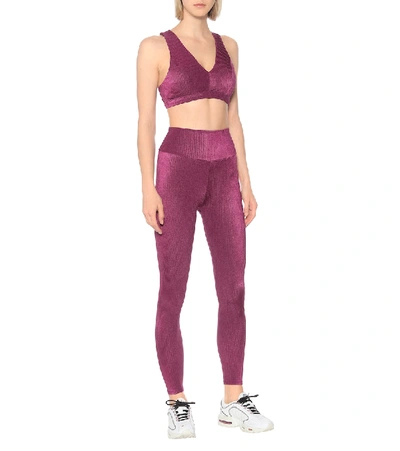 Lanston Sport Highland Jacquard Sports Bra In Pink