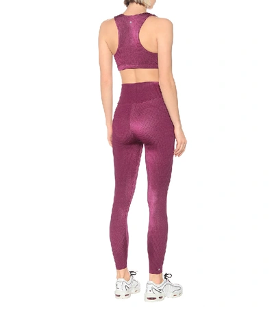 Lanston Sport Highland Jacquard Sports Bra In Pink