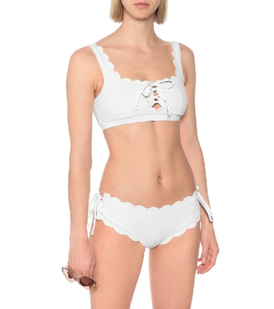 Shop Marysia Palm Springs Tie Bikini Top In White