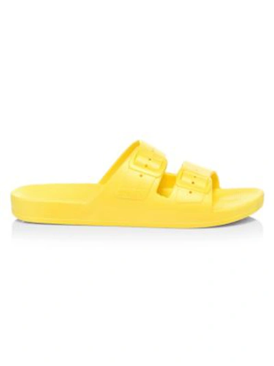 Shop Freedom Moses Two-strap Slides In Sunny