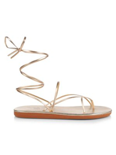 Shop Ancient Greek Sandals Women's Wraparound Ankle-strap Flatform Sandals In Platinum