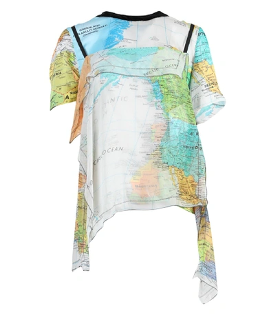 Shop Sacai Multicolored World Map Print Blouse
