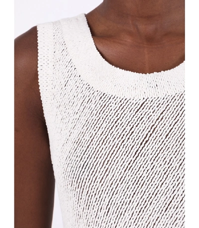 Shop Jil Sander Ivory Long Fringe Tank Top In White