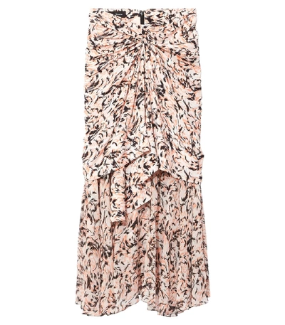 Shop Proenza Schouler Pink Abstract Layered Midi Skirt
