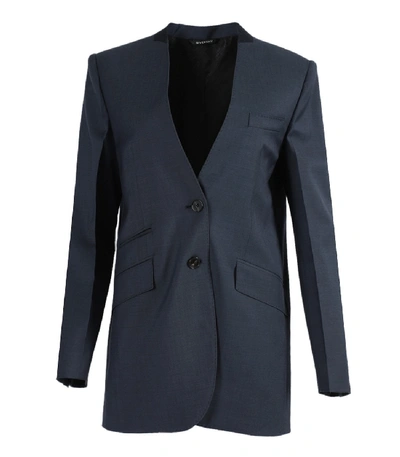 Shop Givenchy Boxy Over-sized Navy Blazer Jacket In Blue