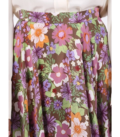 Shop Lhd French Riviera Skirt, Floral Purple In Multicolor
