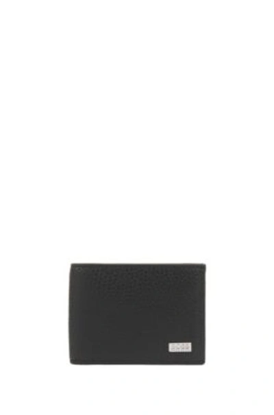 Shop Hugo Boss - Billfold Wallet In Grained Italian Leather - Black