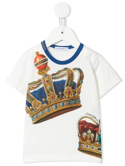 Shop Dolce & Gabbana Crown Print T-shirt In White