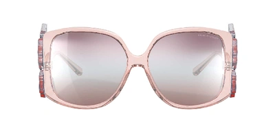 Shop Giorgio Armani Woman Sunglass Ar8137 In Gradient Pink Brown Mirror