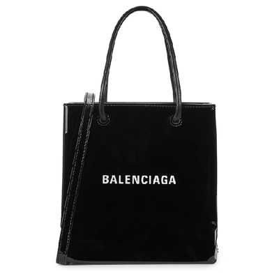 Shop Balenciaga Shopping Xxs Black Patent Leather Tote