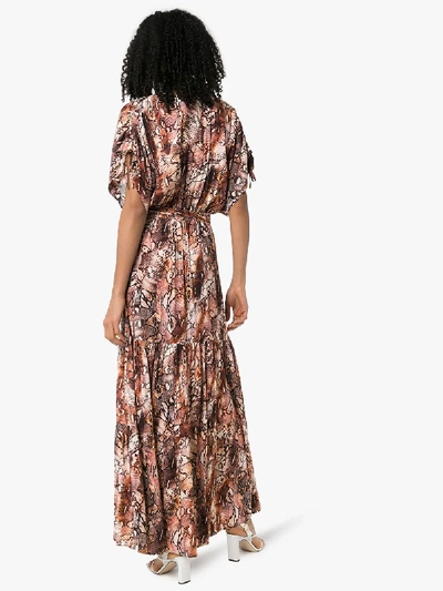 Shop Melissa Odabash Aria Snake Print Beach Dress In Brown