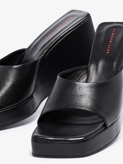 Shop Simon Miller Black Level Wedge 90 Leather Sandals