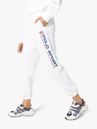 Shop Polo Ralph Lauren Logo Flag Track Pants In White