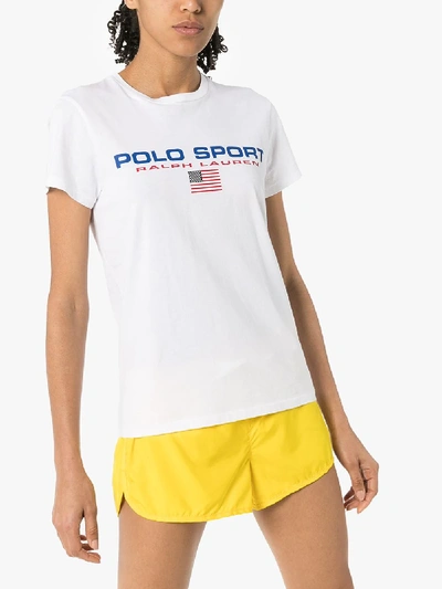 Shop Polo Ralph Lauren Logo Print T-shirt In White