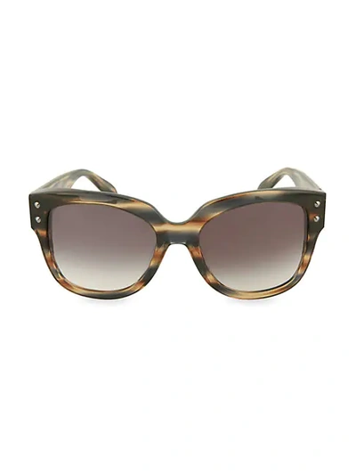 Shop Alexander Mcqueen 57mm Square Sunglasses In Tortoise Grey